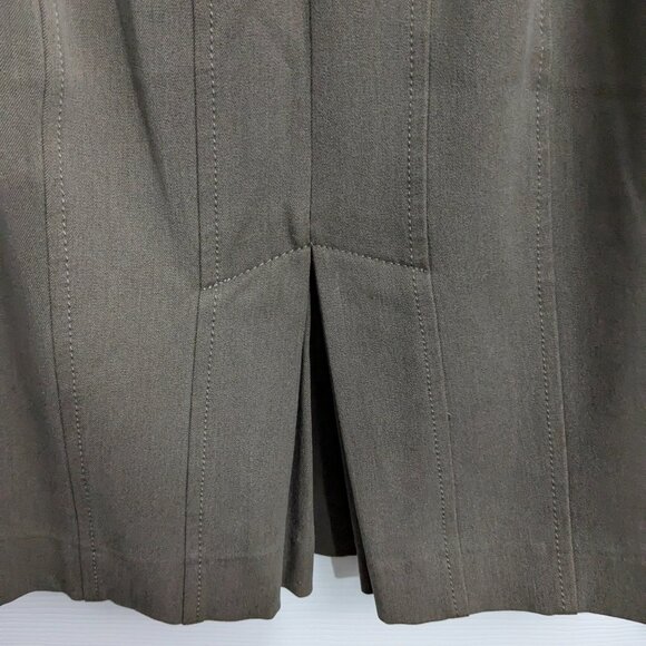 Express Women's Pencil Skirt, Size 2, Brown, Zipper Back, Lined, Layered Vent - Picture 6 of 10